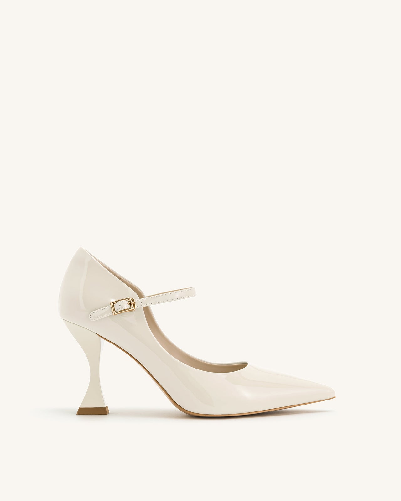 Thalina Escarpins en cuir verni – Beige