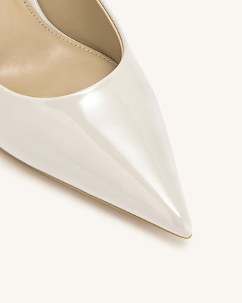 Thalina Escarpins en cuir verni – Beige
