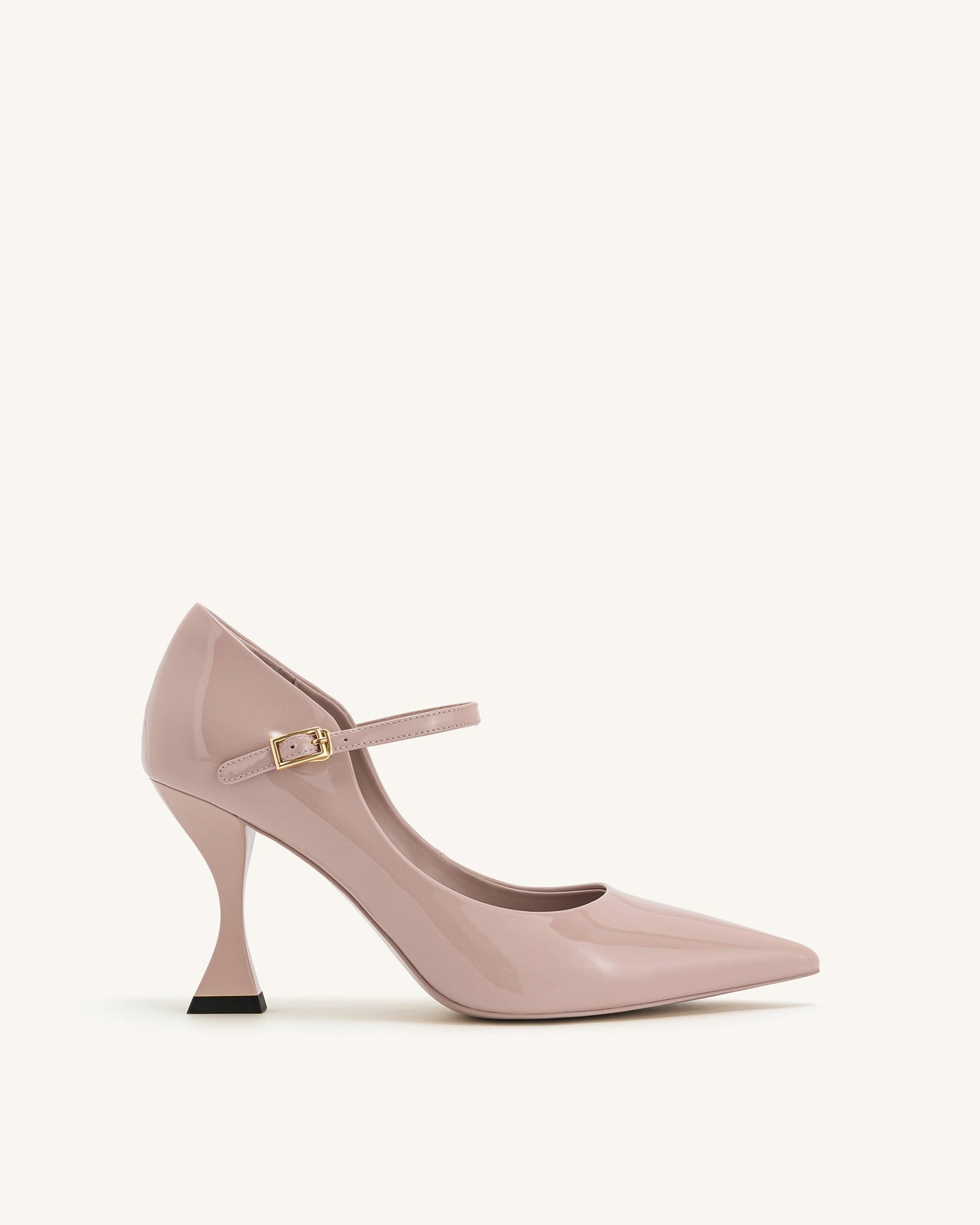 Thalina Escarpins en cuir verni – Rose poudré