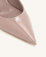 Thalina Escarpins en cuir verni – Rose poudré