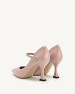 Thalina Escarpins en cuir verni – Rose poudré