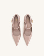 Thalina Escarpins en cuir verni – Rose poudré