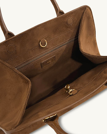 Sac Tote Lara en Suède Synthétique - Marron