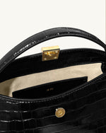 Sac à main Talia à poignée – Croco noir