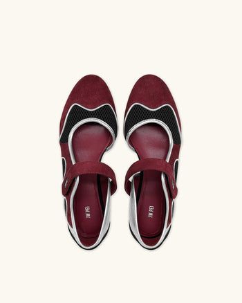 Zoe Ballerines Mary Janes – Bordeaux Noir