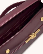 Sac à anse supérieure Nœud de corde métallique Lena - Bordeaux intense
