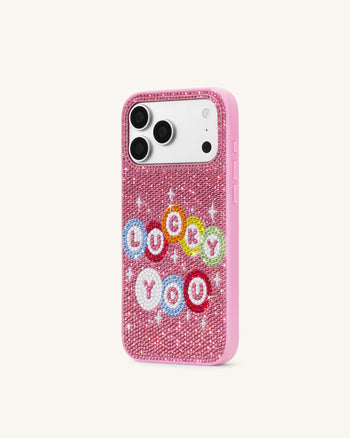 Lucky Coque de téléphone « You » en cristal artificiel - Rose