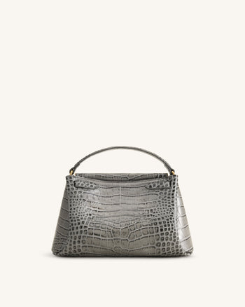 Carmen Sac à main aspect crocodile - Gris