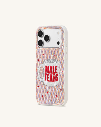 Coque de téléphone mug Male Tears en strass - Rose