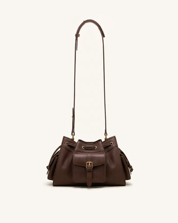 Harper Sac porté épaule à cordon de serrage - Marron