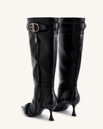 Bottes Nico à Fausse Fourrure Cloutées - Noir