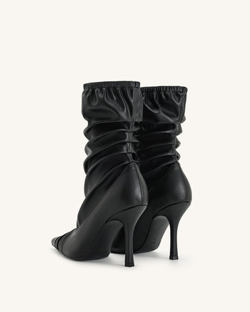 Bottines en cuir avec détails à panneaux Joanne - Noir
