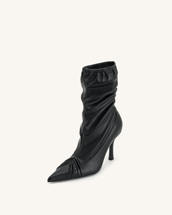 Bottines en cuir avec détails à panneaux Joanne - Noir