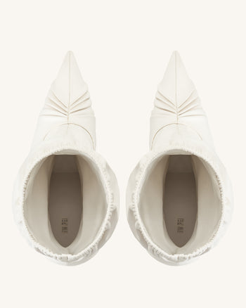 Bottines en cuir avec détails à panneaux Joanne - Blanc