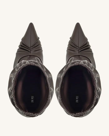 Bottines en cuir avec détails à panneaux Joanne - Bordeaux