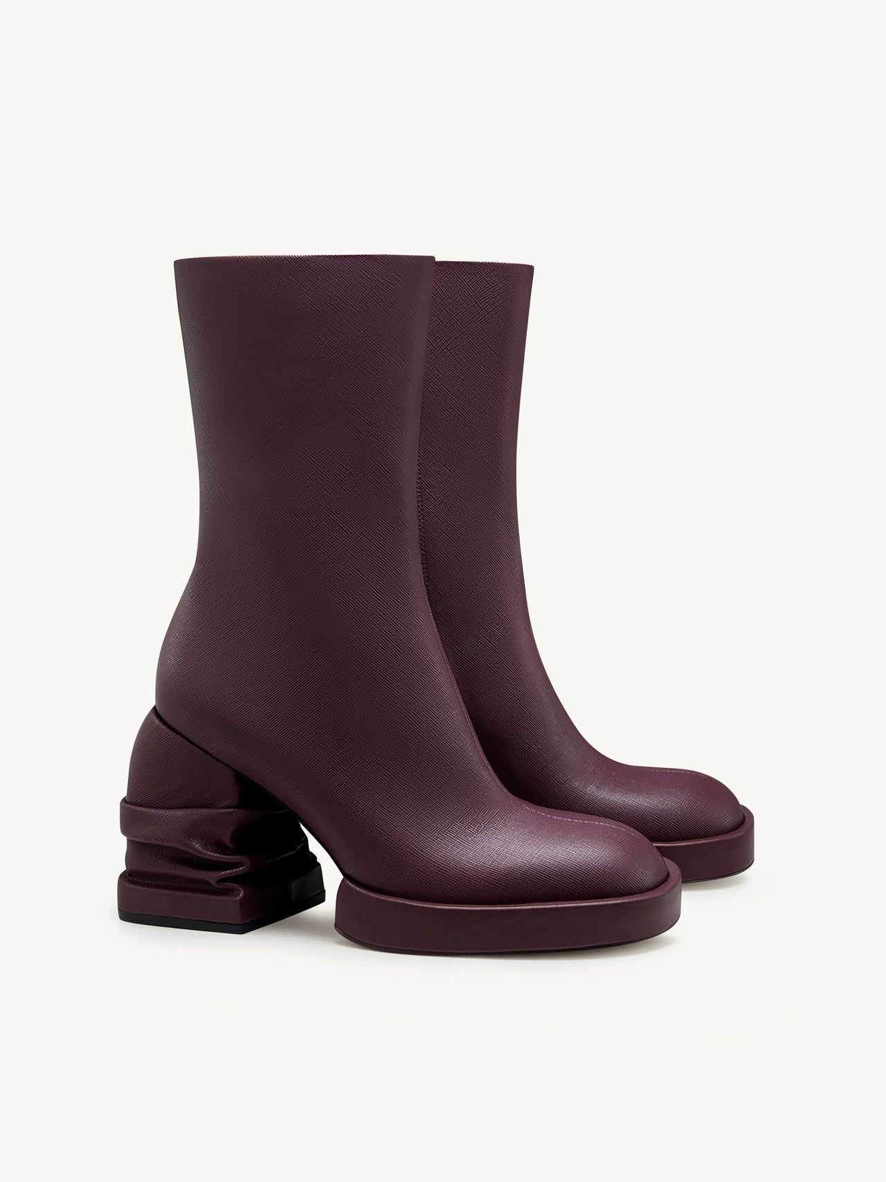 Bottines à plateforme à bout rond Saylor - Bordeaux foncé