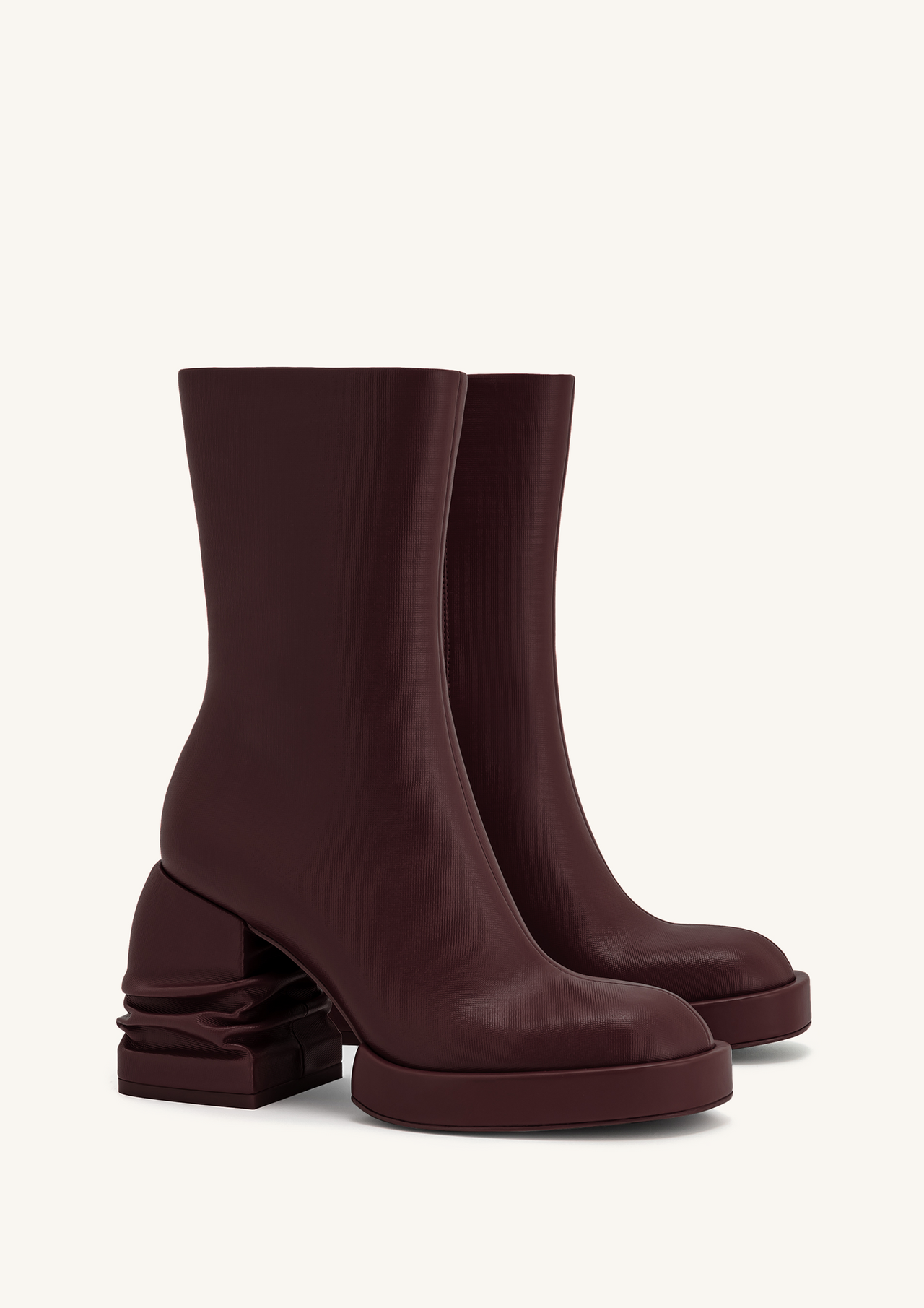 Bottines à plateforme à bout rond Saylor - Bordeaux foncé