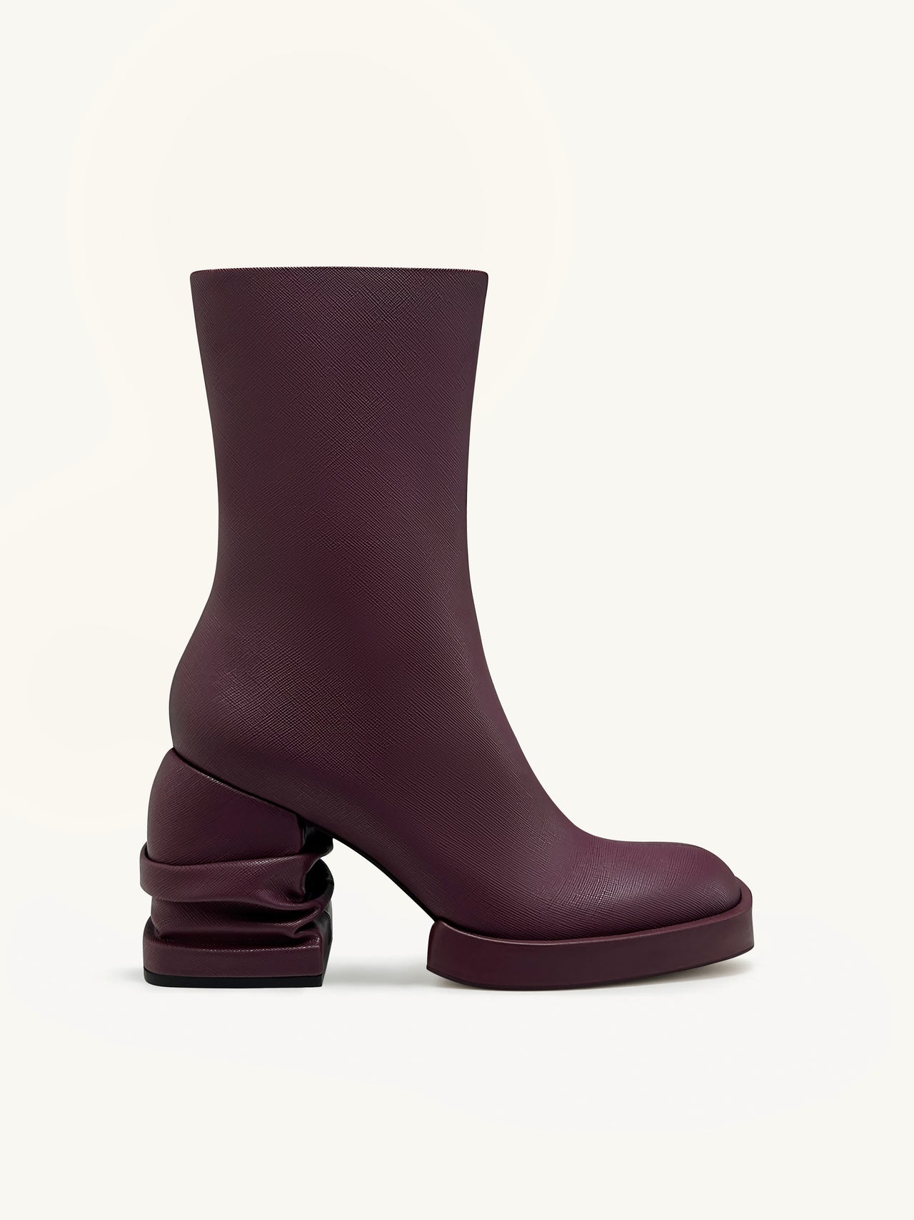 Bottines à plateforme à bout rond Saylor - Bordeaux foncé