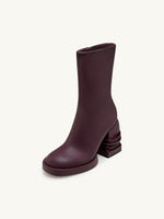 Bottines à plateforme à bout rond Saylor - Bordeaux foncé