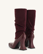 Bottes à plateforme en maille à bout carré Reyna - Rouge carmin