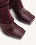 Bottes à plateforme en maille à bout carré Reyna - Rouge carmin