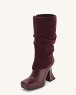Bottes à plateforme en maille à bout carré Reyna - Rouge carmin