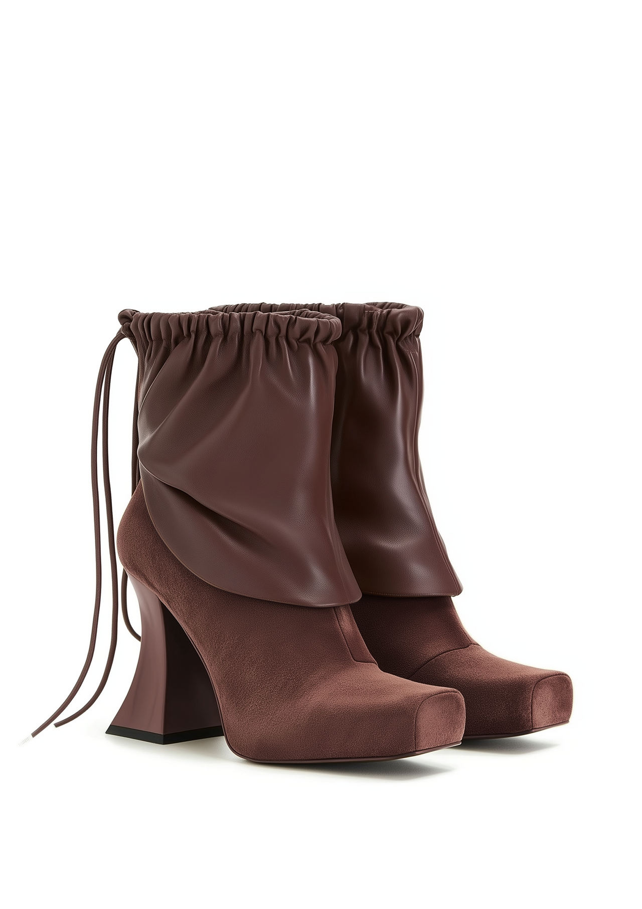Bottines à plateforme à bout carré Reyna cousues - Bordeaux