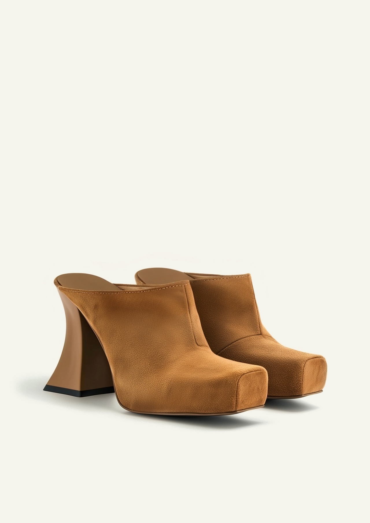 Mules à plateforme à bout carré Reyna - Marron