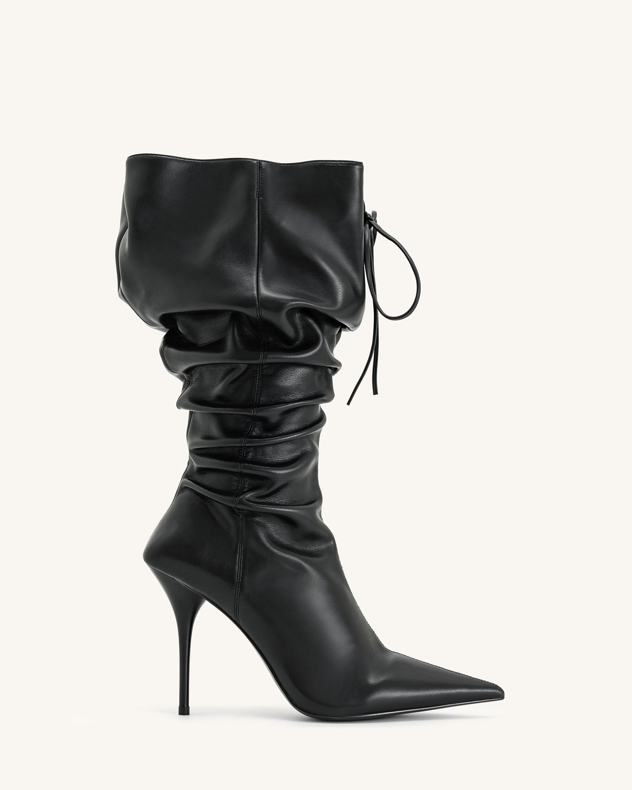 Bottes à talons hauts en cuir Olivia - Noir