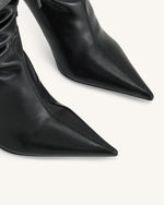 Bottes à talons hauts en cuir Olivia - Noir