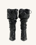 Bottes à talons hauts en cuir Olivia - Noir