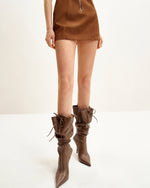 Bottes à talons hauts en cuir Olivia - Marron