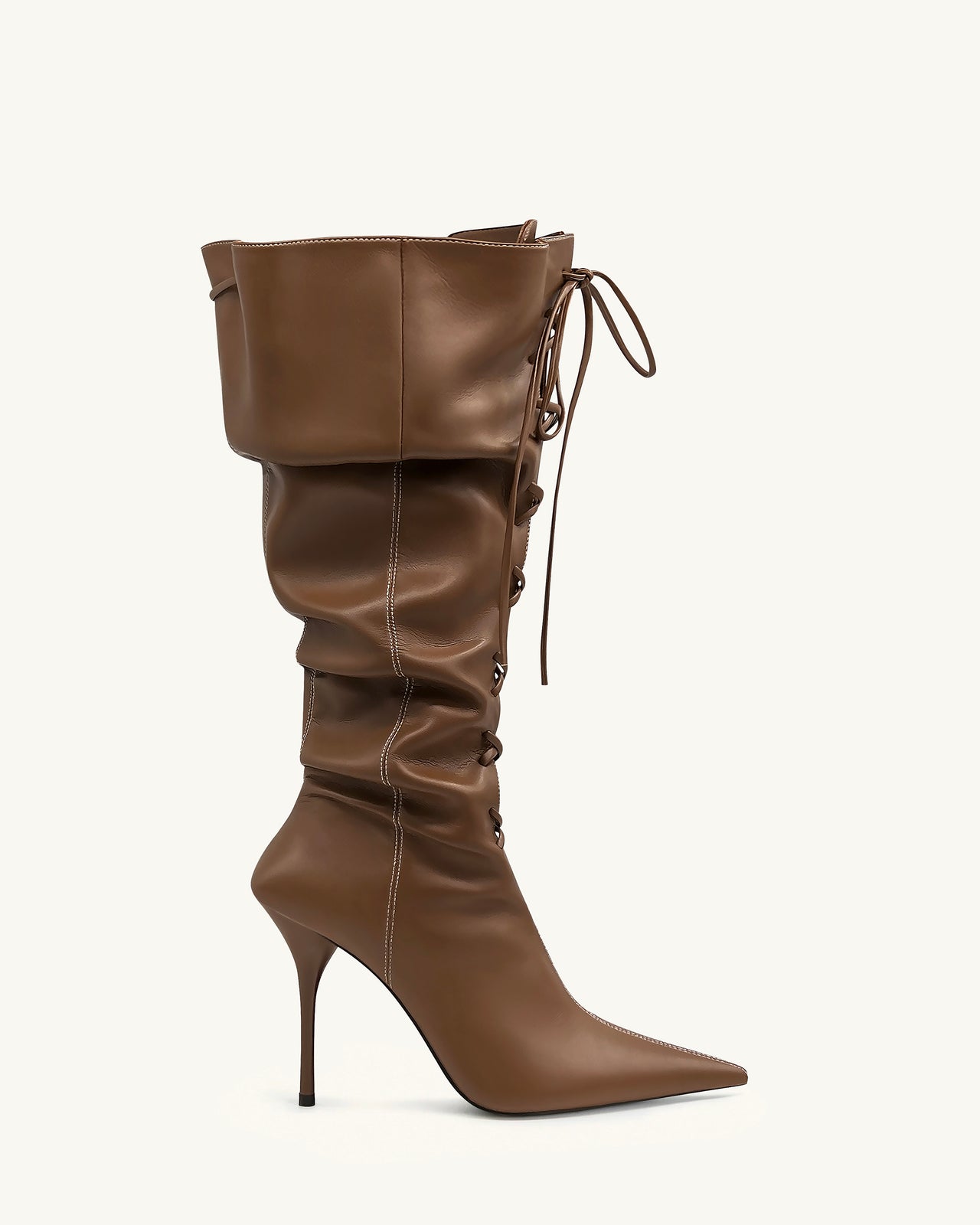 Bottes hautes à lacets Olivia - Marron
