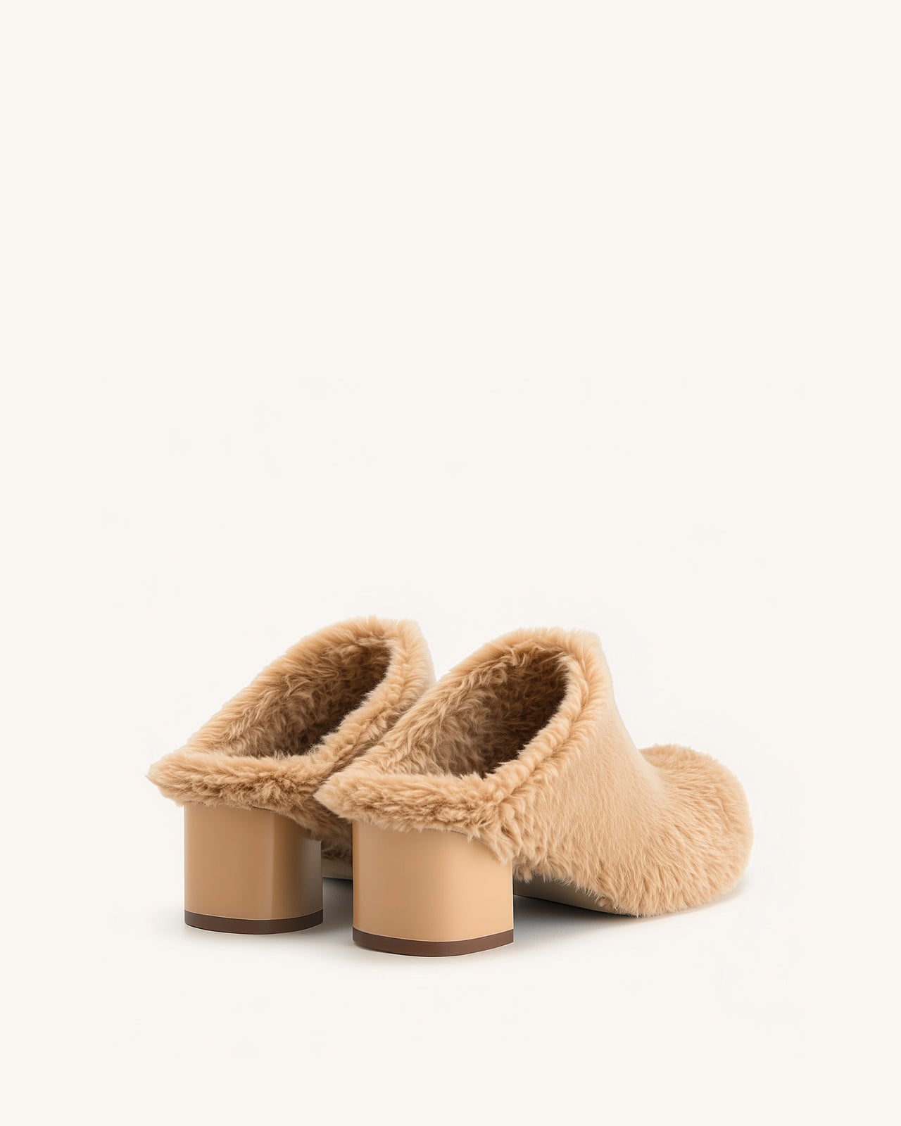Mules en fausse fourrure Isabella - Marron