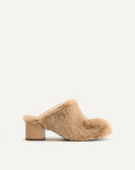 Mules en fausse fourrure Isabella - Marron