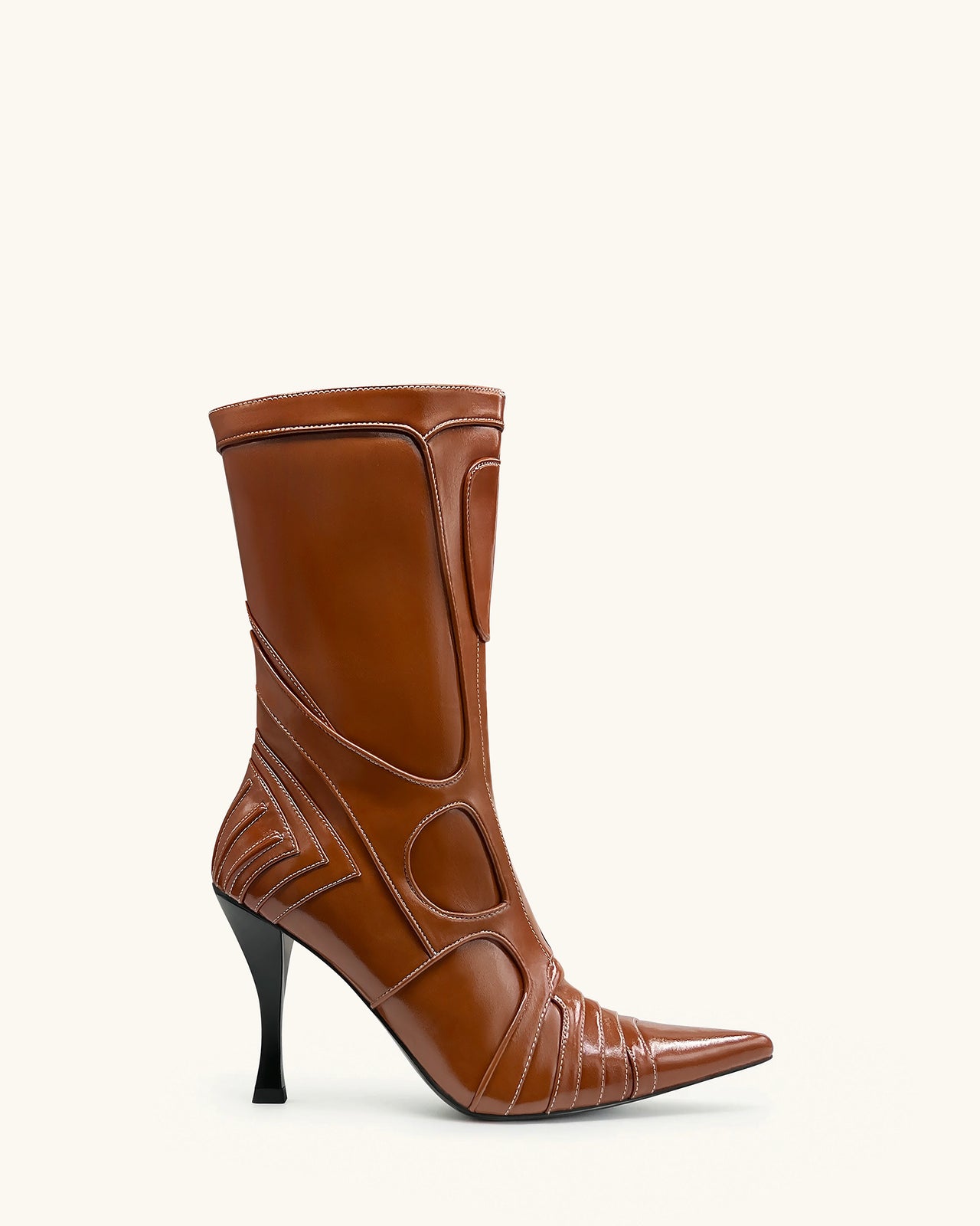 Bottines à talons futuristes Odette - Marron