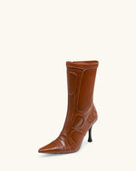Bottines à talons futuristes Odette - Marron