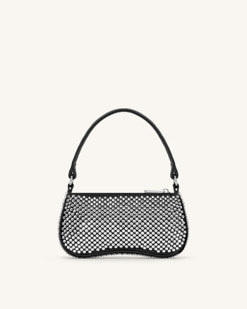 Sac à bandoulière Eva en cristal artificiel - Noir