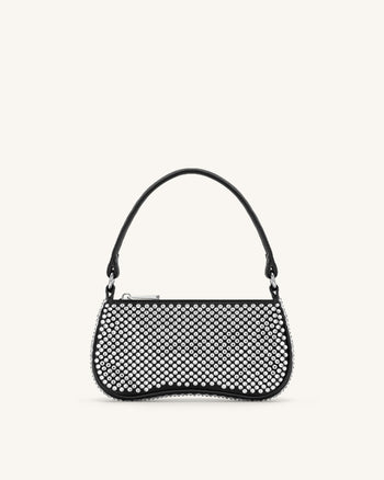 Sac à bandoulière Eva en cristal artificiel - Noir