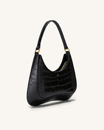 Sac Bandoulière Ruby - Noir Effet Croco