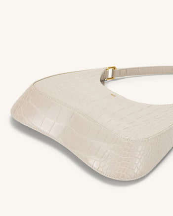 Sac Bandoulière Ruby - Beige Effet Croco