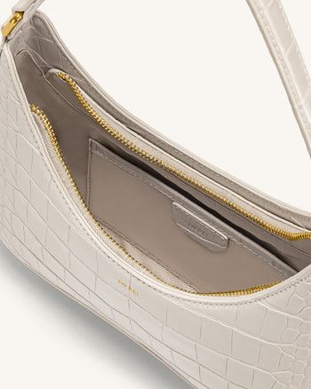 Sac Bandoulière Ruby - Beige Effet Croco
