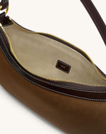 Lily Sac à Bandoulière en Faux Suède - Marron foncé