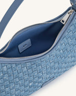 Sac à épaule Lily - Tissage en denim bleu