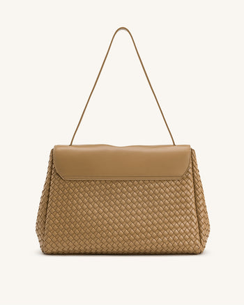 Sac bandoulière tressé Hilary – Camel