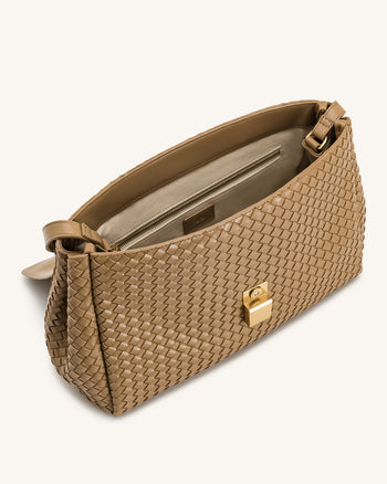 Sac bandoulière tressé Hilary – Camel