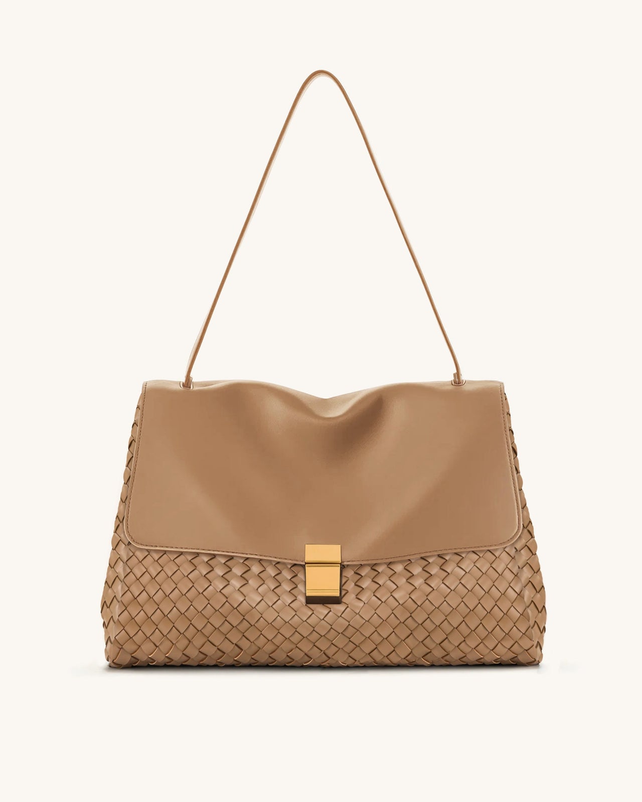 Sac bandoulière tressé Hilary – Camel