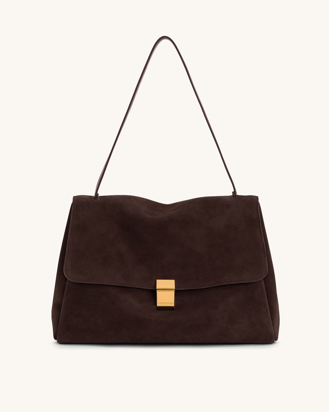 Sac bandoulière en suédine Hilary – Marron foncé