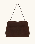 Sac bandoulière en suédine Hilary – Marron foncé