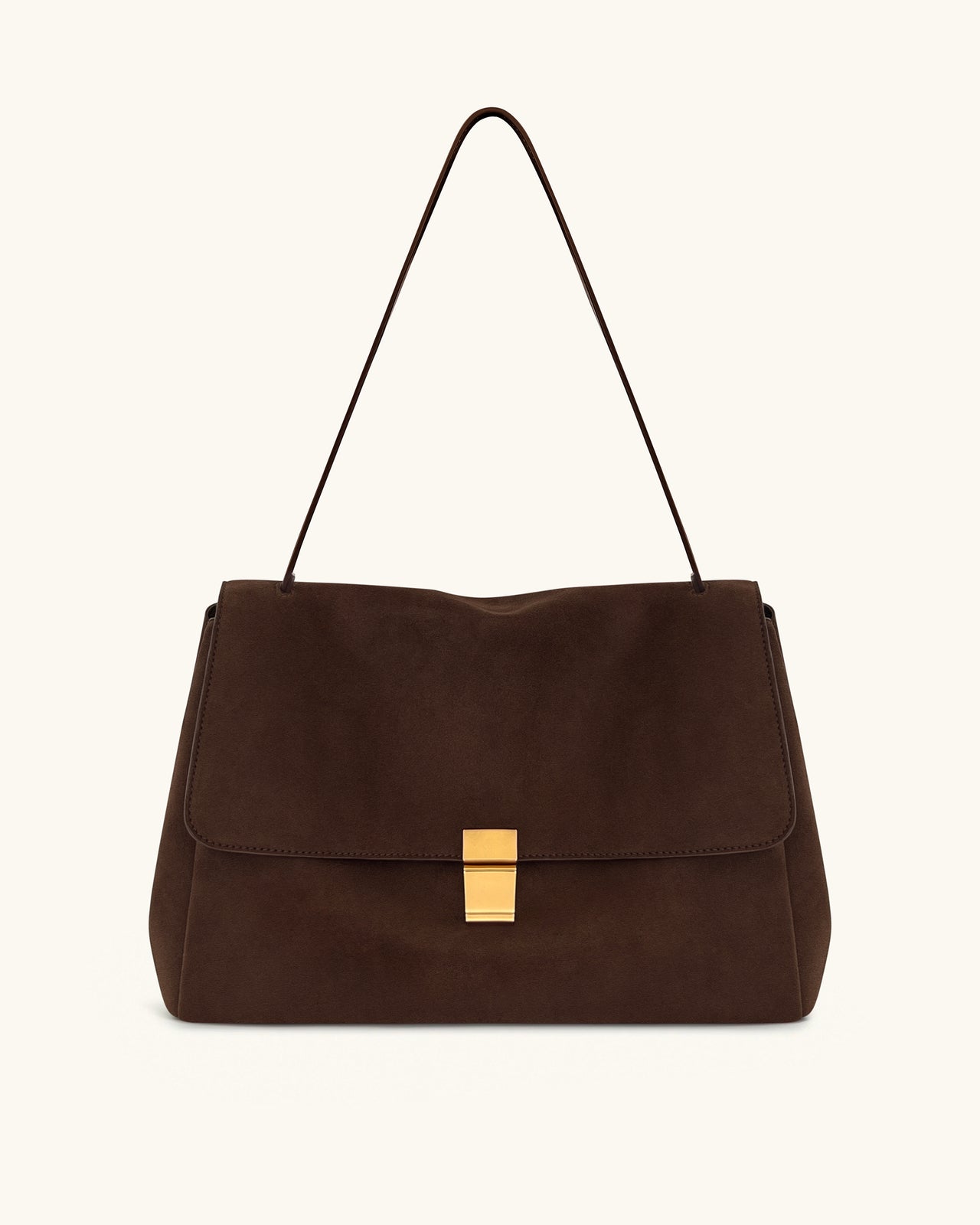 Sac bandoulière en suédine Hilary – Marron foncé
